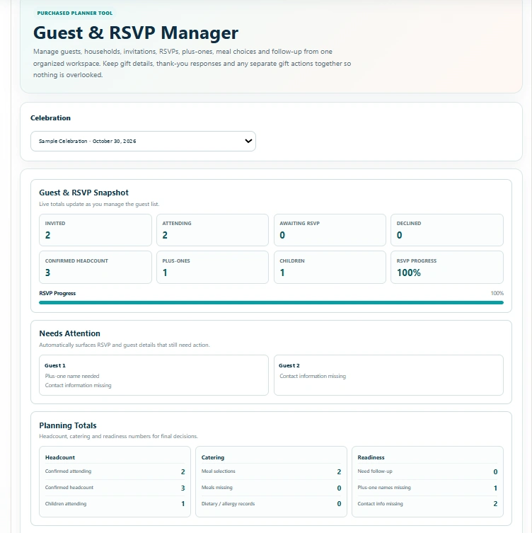 Guest & RSVP Manager preview