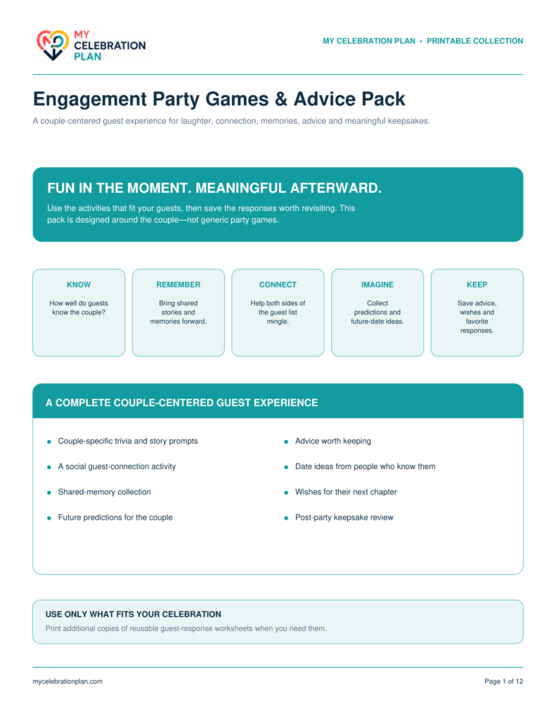 Engagement Party Games & Advice Pack preview