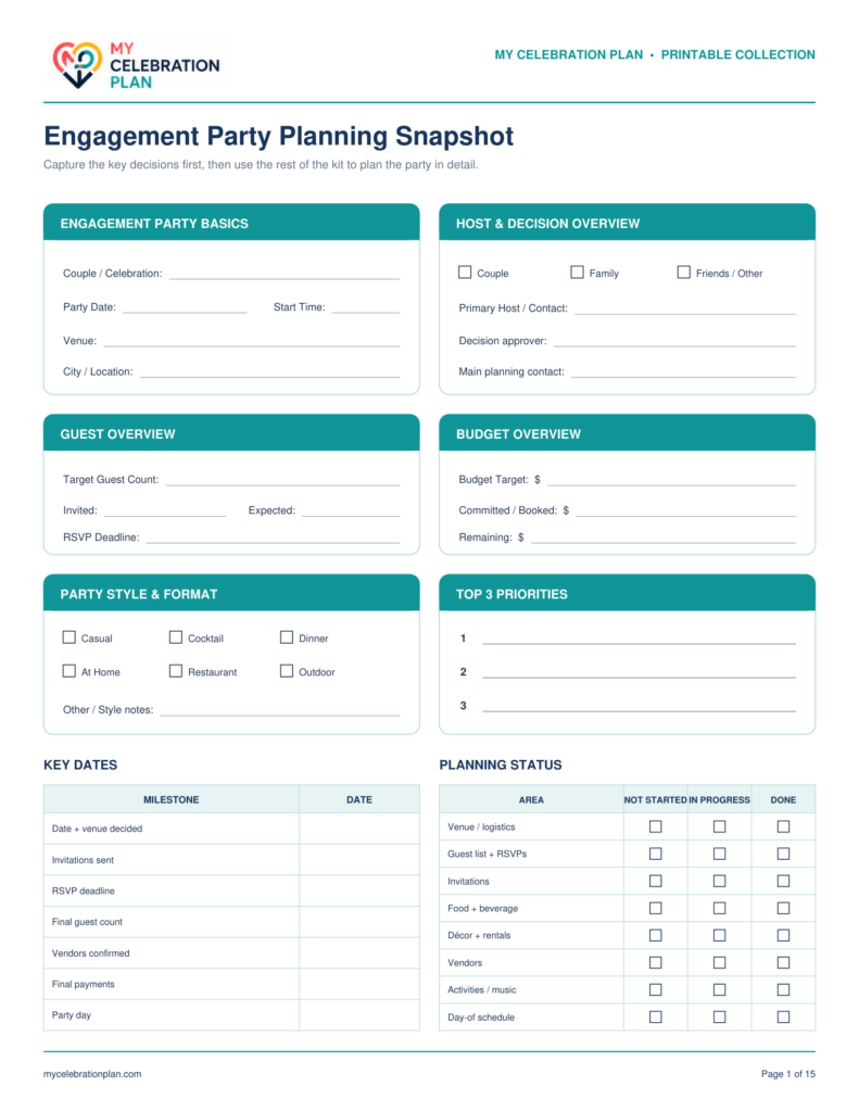 Engagement Party Planning Kit preview