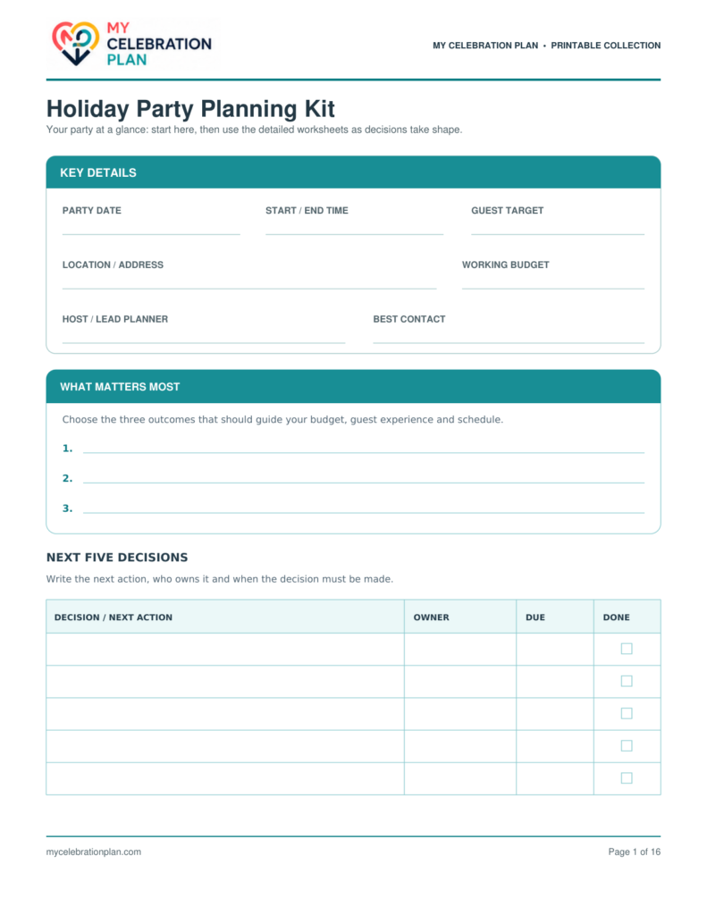 Holiday Party Planning Kit preview