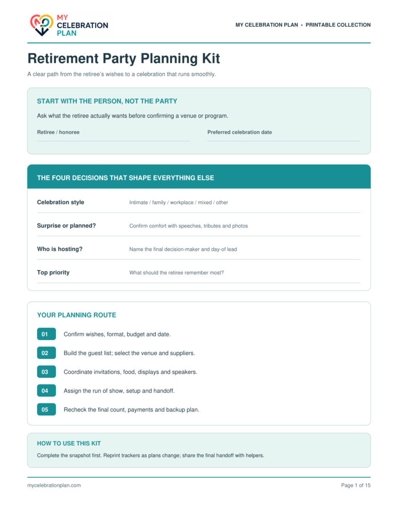 Retirement Party Planning Kit preview