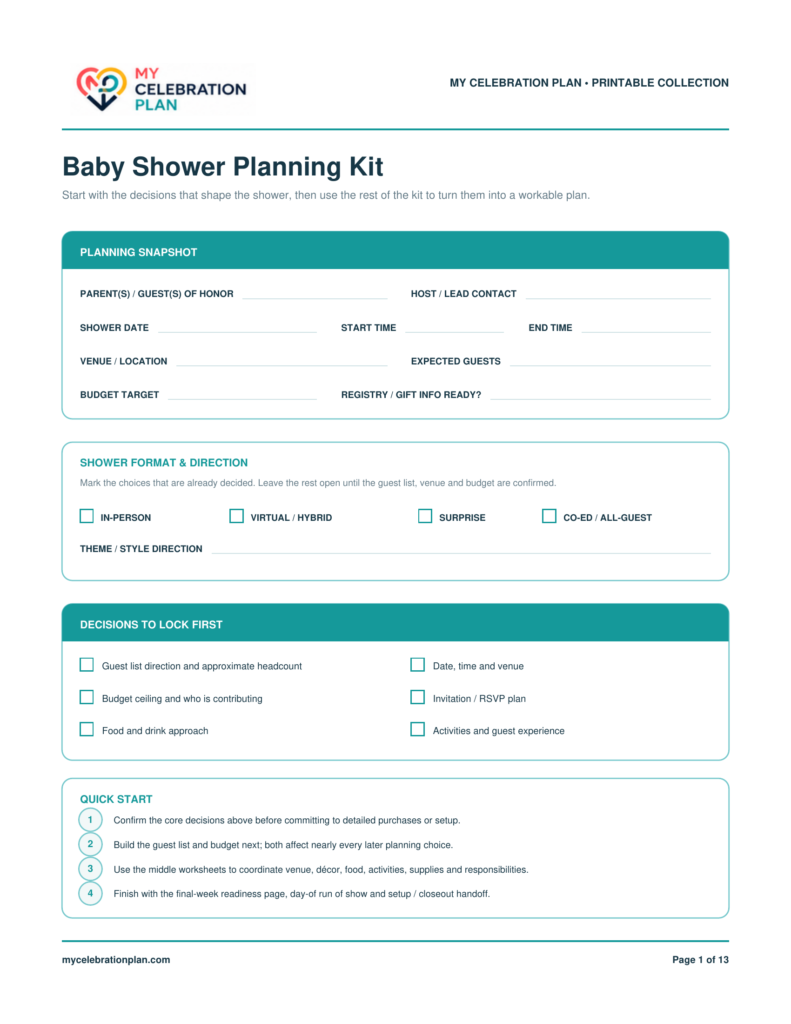 Baby Shower Planning Kit preview