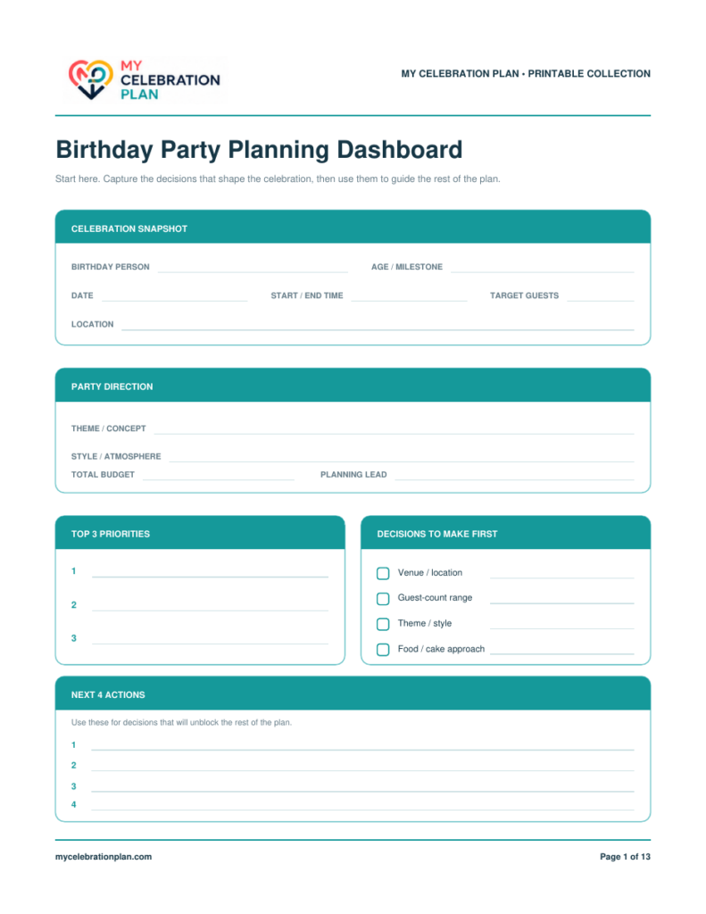 Birthday Party Planning Kit preview