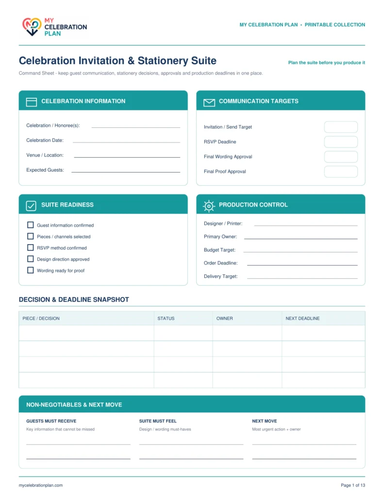 Celebration Invitation & Stationery Suite preview